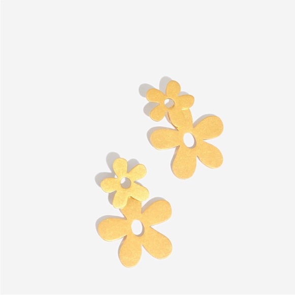 NWT MADEWELL Daisy Statement Earrings Gold - Picture 3 of 6